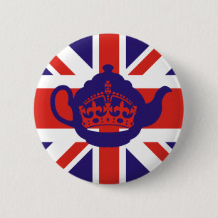 英国のティーポット国旗 缶バッジ