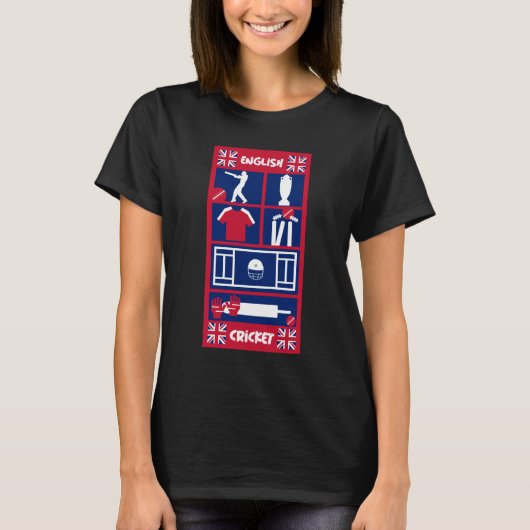 英国のテストクリケットの灰 Tシャツ (正面)