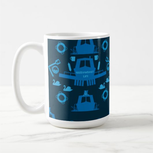 英国のナローボートギフト コーヒーマグカップ (左)