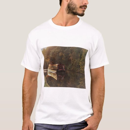 英国のナローボートペインティング Tシャツ (正面)