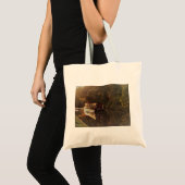 英国のナローボート絵画 トートバッグ (正面(商品))