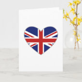 英国のハート カード (黄色い花)