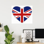 英国のハート ポスター (ホームオフィス)