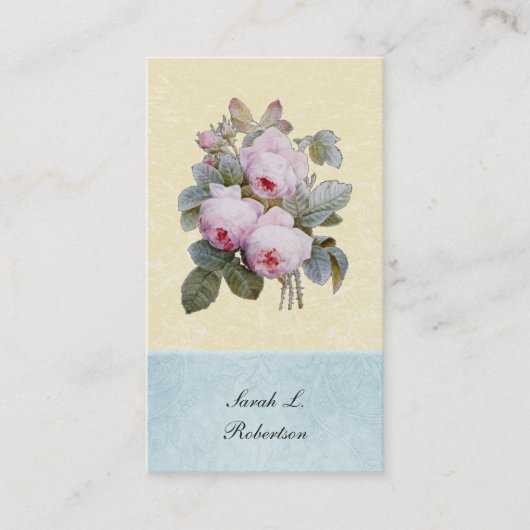 英国のバラの植物のパーソナライズ 名刺 (正面)