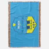 英国のビーチをテーマにした贈り物 スローブランケット (正面縦)