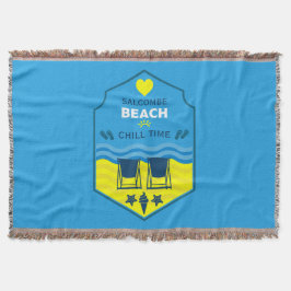 英国のビーチをテーマにした贈り物 スローブランケット