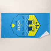 英国のビーチをテーマにした贈り物 ビーチタオル (正面)