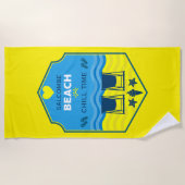 英国のビーチをテーマにした贈り物 ビーチタオル (正面)