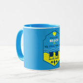 英国のビーチをテーマにした贈り物 マグカップ (正面左)