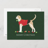 英国のフォックスハウンド·クリスマス シーズンポストカード (正面/裏面)