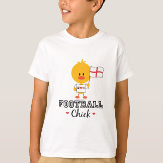 英国のフットボールのサッカーのひよこはTシャツをからかいます Tシャツ