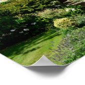 英国のフラワーガーデン付き家 ポスター (角)