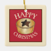 英国のフルーツミンスパイ幸せなクリスマス セラミックオーナメント (正面)