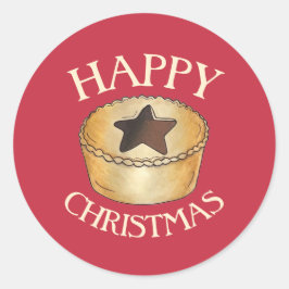 英国のフルーツミンスパイ幸せなクリスマス ラウンドシール