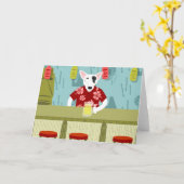 英国のブルテリアのTikiのバー カード (黄色い花)