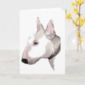 英国のブルテリアカードポートレート カード (黄色い花)