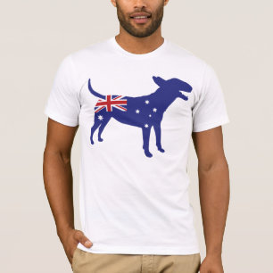 英国のブルテリア/オーストラリアの旗のティー Tシャツ