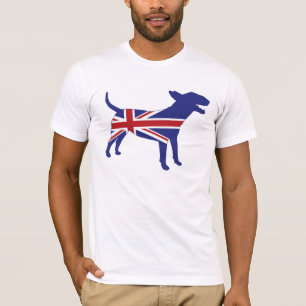 英国のブルテリア/英国国旗のティー Tシャツ