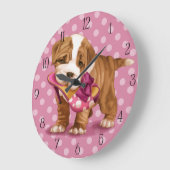 英国のブルドッグおよび靴 ラージ壁時計 (傾斜)