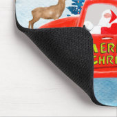 英国のブルドッグでクリスマス配信トラック雪 マウスパッド (コーナー)