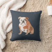 英国のブルドッグと犬の骨 クッション (ブランケット)