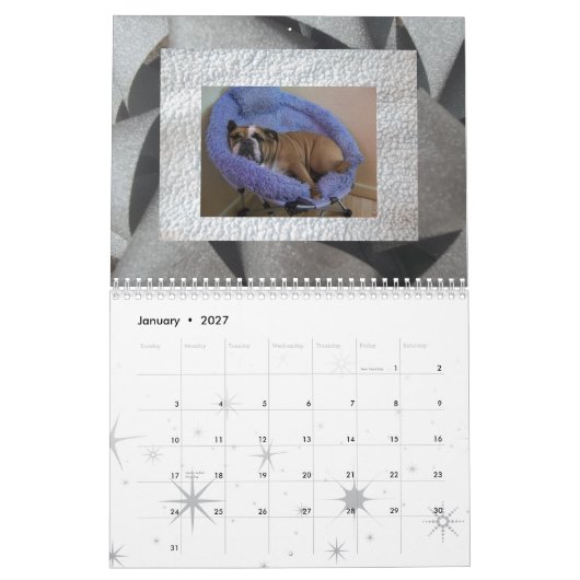 英国のブルドッグのカレンダー! カレンダー (1月 2027)