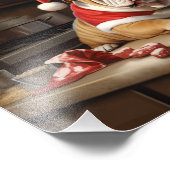 英国のブルドッグのクリスマスのクッキーの休日 フォトプリント (角)