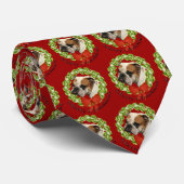 英国のブルドッグのクリスマスのタイ ネクタイ (ロール)