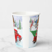 英国のブルドッグのクリスマスデリバリートラック雪 紙コップ (左)