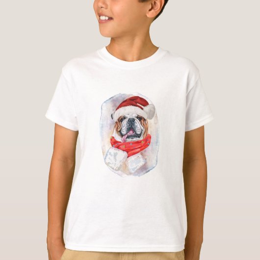 英国のブルドッグのクリスマス・ギフトfor愛犬家 tシャツ (正面)
