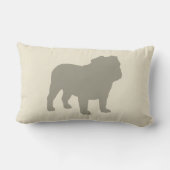 英国のブルドッグのシルエット装飾的な犬の恋人 ランバークッション (裏面)