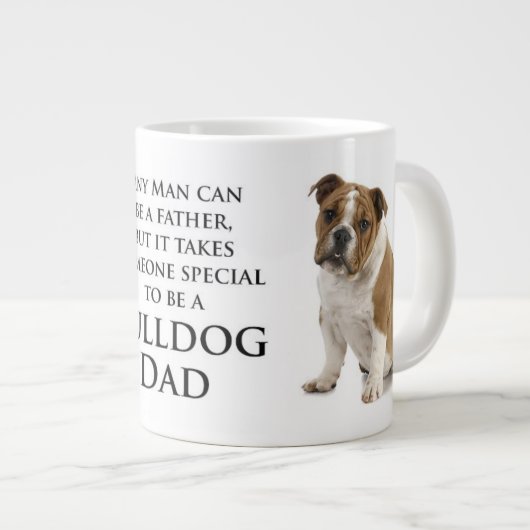 英国のブルドッグのパパのジャンボマグ ジャンボコーヒーマグカップ (正面右)