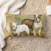 英国のブルドッグのヴィンテージの絵を描くこと ランバークッション (ブランケット)