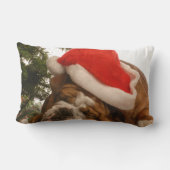 英国のブルドッグの居眠りのクリスマスの枕 ランバークッション (裏面)