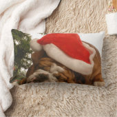 英国のブルドッグの居眠りのクリスマスの枕 ランバークッション (ブランケット)
