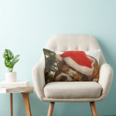 英国のブルドッグの居眠りのクリスマスの枕 ランバークッション (椅子)