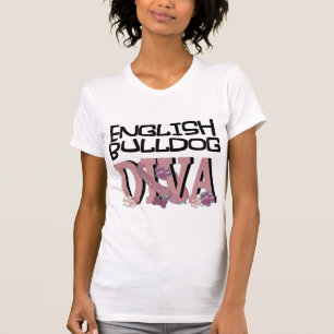 英国のブルドッグの花型女性歌手 Tシャツ