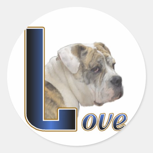 英国のブルドッグの贈り物 ラウンドシール (正面)