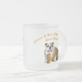 英国のブルドッグはビールを共有します フロストグラスマグカップ (正面右)