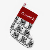 英国のブルドッグカスタマイズソックスドッグソックス – Put Y スモールクリスマスストッキング (正面 (吊り時))