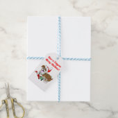 英国のブルドッグクリスマス灯 ギフトタグ (より糸付き)