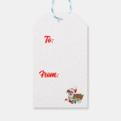 英国のブルドッグクリスマス灯 ギフトタグ (裏面)