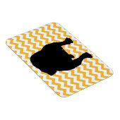 英国のブルドッグシャドウを持つパステルオレンジシェブロン マグネット (右側)