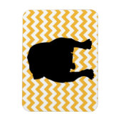 英国のブルドッグシャドウを持つパステルオレンジシェブロン マグネット (縦)