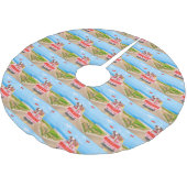 英国のブルドッグバレンタインデートラックツリースカート ブラッシュドポリエステルツリースカート (アングル)