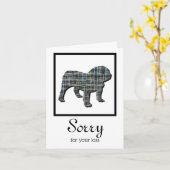 英国のブルドッグペットの同情カード カード (黄色い花)