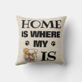 英国のブルドッグホームで私の犬がアニメの顔 クッション (裏面)