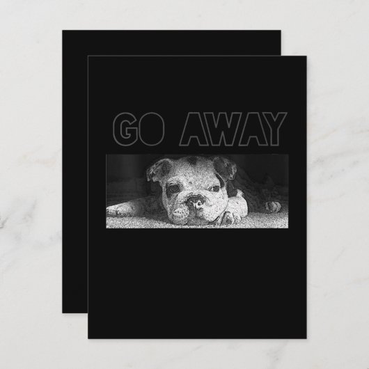 英国のブルドッグ子犬の社会的距離の移動遠くに サンキューカード (正面/裏面)