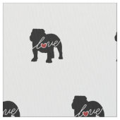 英国のブルドッグ愛 ファブリック (クローズアップ)