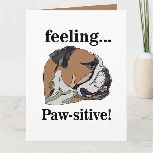 英国のブルドッグ感じのペットおもしろい カード (正面)